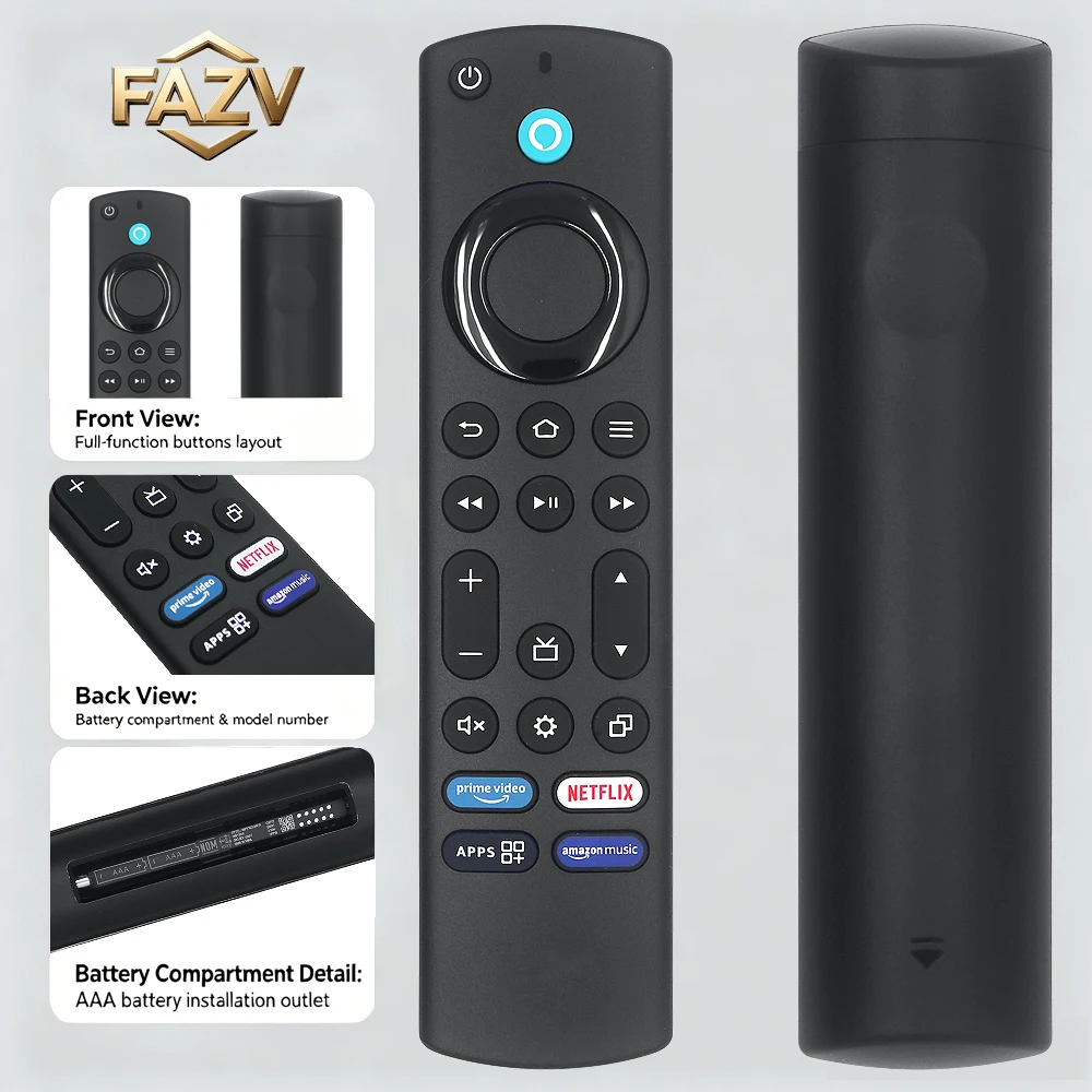 FAZV Bluetooth Voice Remote for Fire TV Stick 4K Max 2nd Gen / 3rd Gen Smart TV Replacement