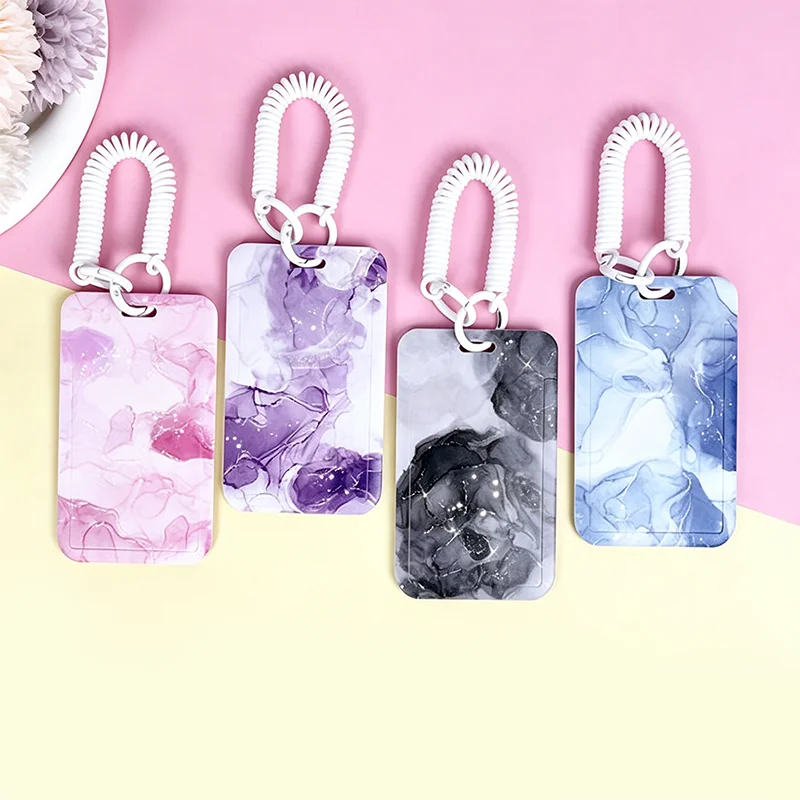 

Marbled Work Card Cover Case Working Permit Case Badge Holder for Staff Workers ID Name Business Card Protector Badge Sleeve