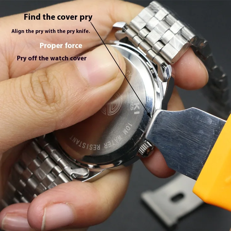 6pcs Adjustable Watch Back Case Opener Stainless Steel Wrench Type Back Remover Watchmaker Tool For Battery Replacement Watch