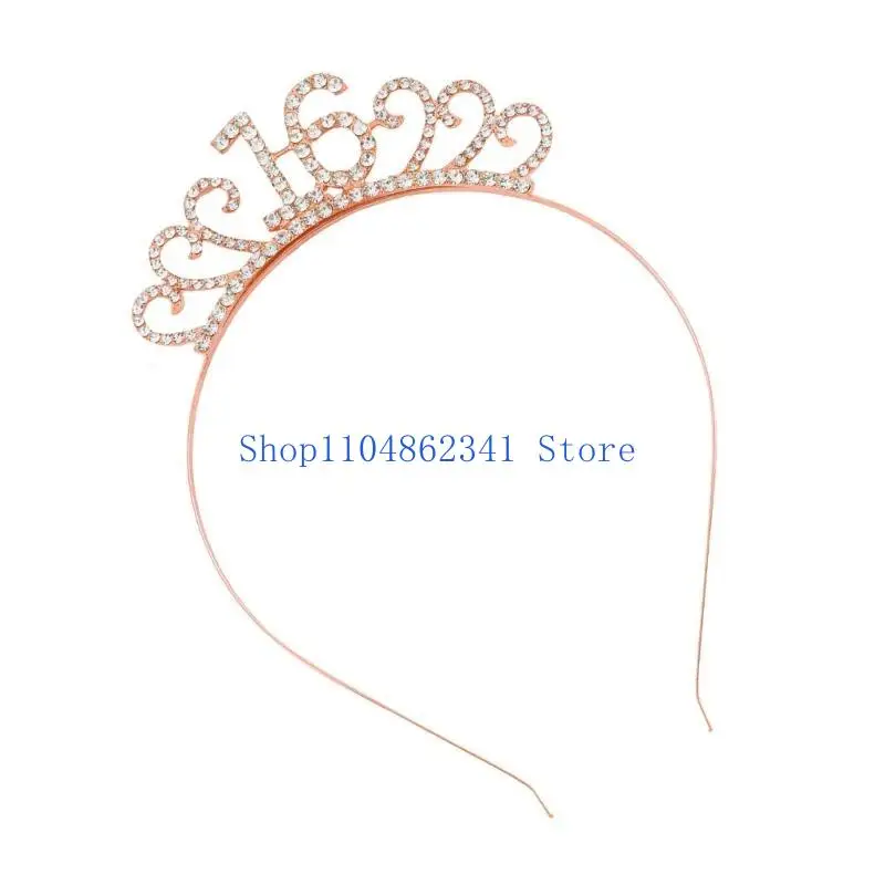 5Asd llamativo 16º cumpleaños Crowns Crowns pesado Bright 16 Headselegiadas para celebraciones cumpleaños