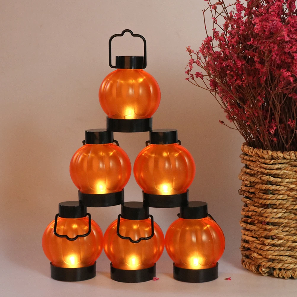 

6pcs Halloween Pumpkin Lantern Creative Table Lamp For Party Home Office Decor Desktop Ornament Environmentally Friendly Gift