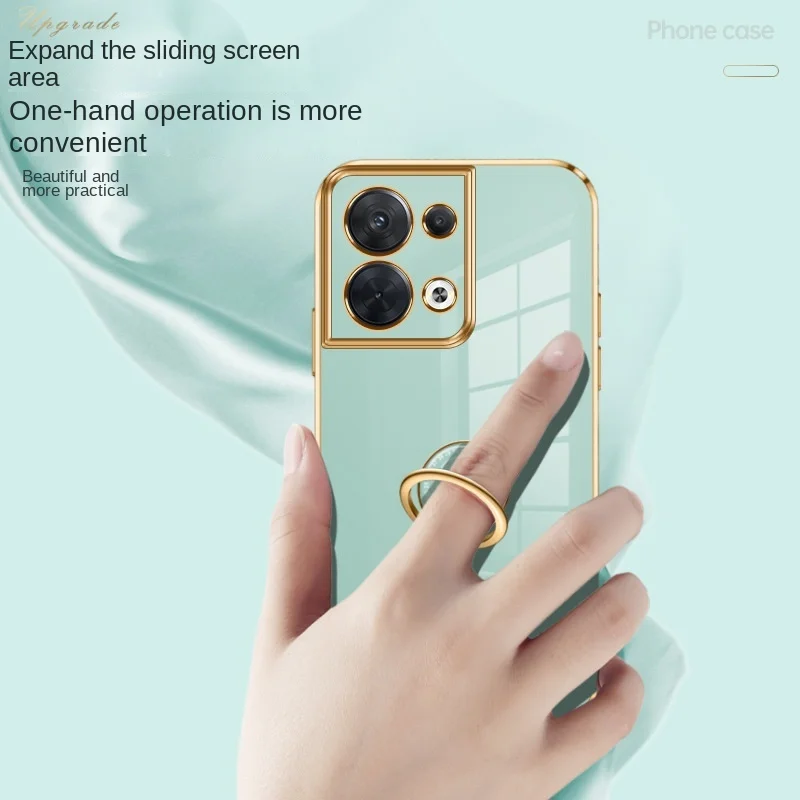 Funda Silicona Oppo Reno 8/13/14 Pro – Marco Dorado con Correa - imagen 2