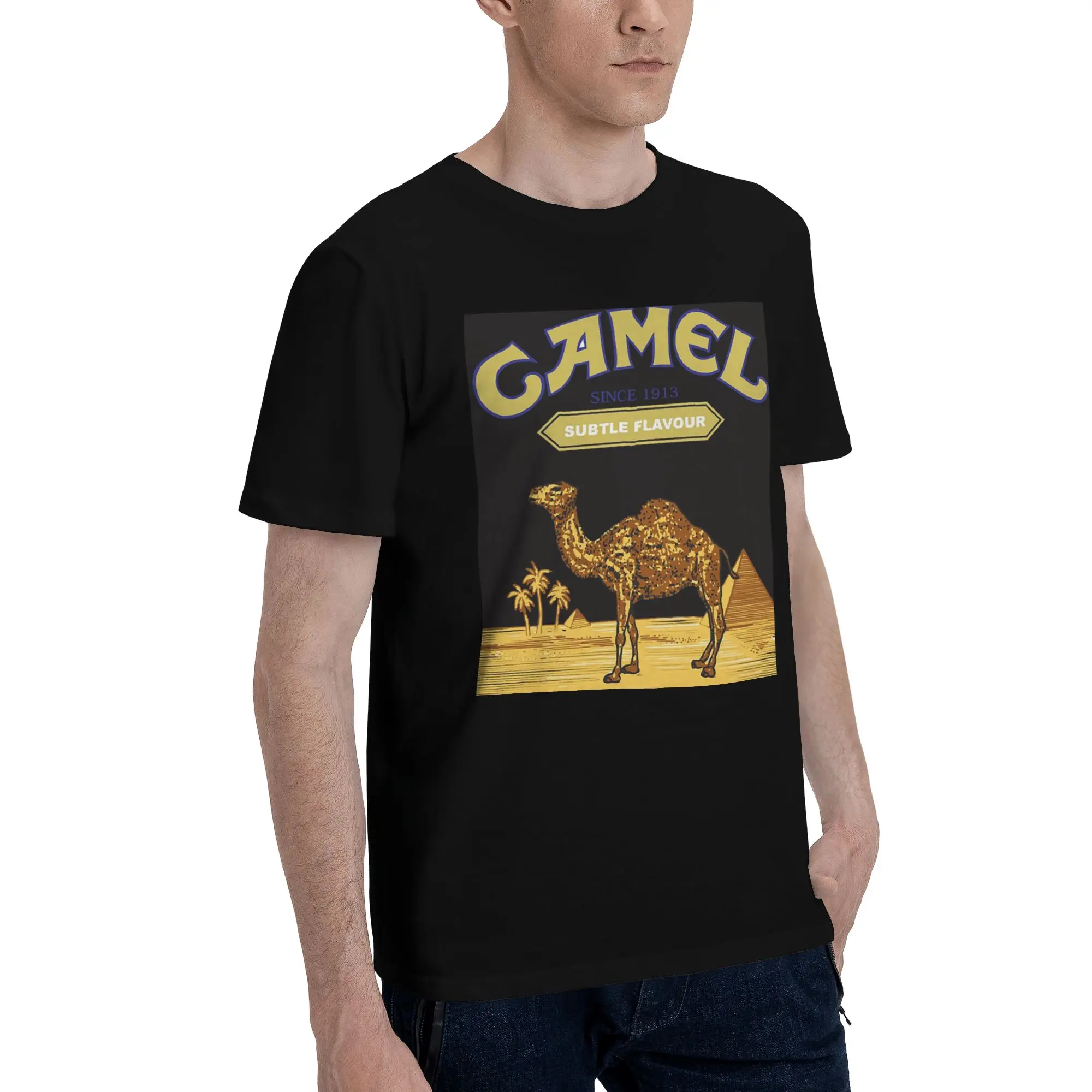 

Camel cigarettes Men T-Shirt Oversized T Shirts Men's Crew Neck Cotton Tees Short Summer Male