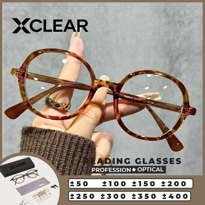

XCLEAR Classic Reading Glasses Round Versatile Currents Optical Anti Blue Ray HD Progressive Prescription Eyeglasses Classic