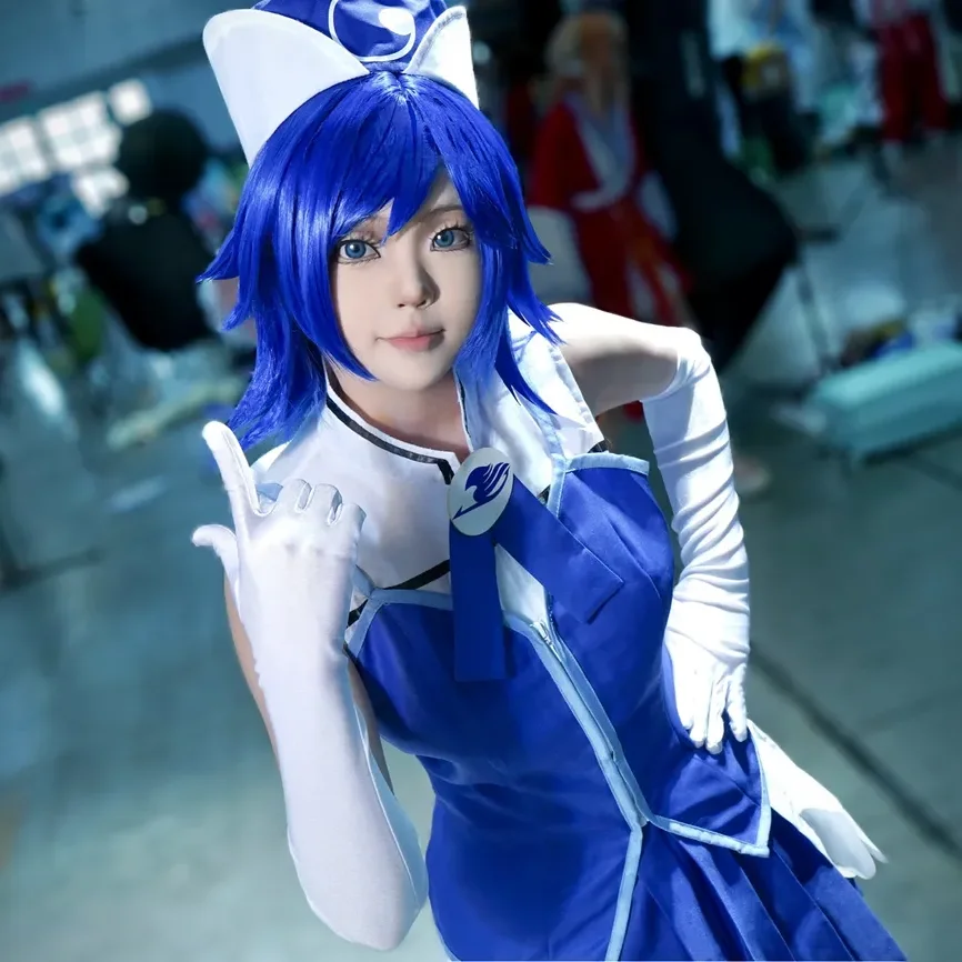 Anime Rain Woman Juvia Lockser Cosplay Costume Phantom Lord Member Uniform Women Strappy Jacket Vest Skirt Outfit For Halloween view 2