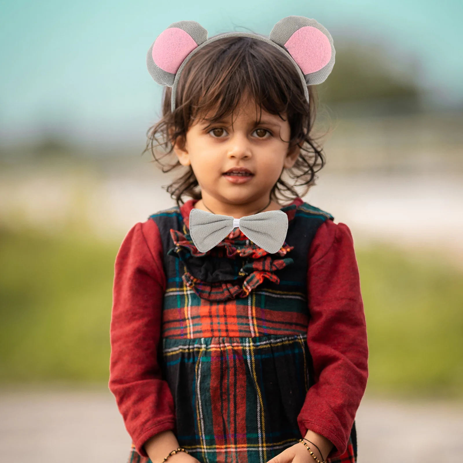 

3Pcs Cartoon Animal Costume Set Kids Cotton Mouse Headband Bow Tie Tail Party Supplies for Performances Halloween Christmas Gift