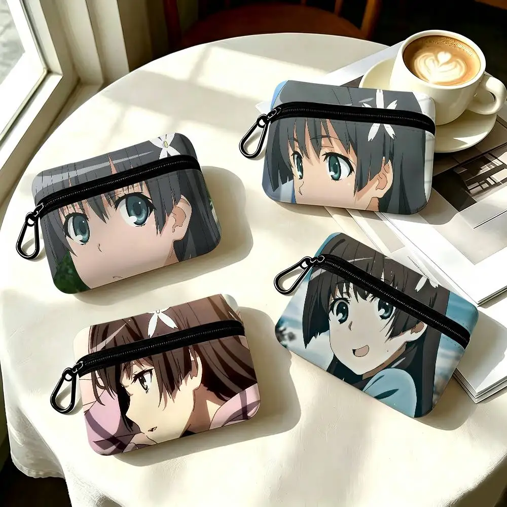 1pc Ruiko Saten Anime Characters Coin Purse With Carabiner Hook Portable Key Card Wallet Small Zipper Storage Pouch