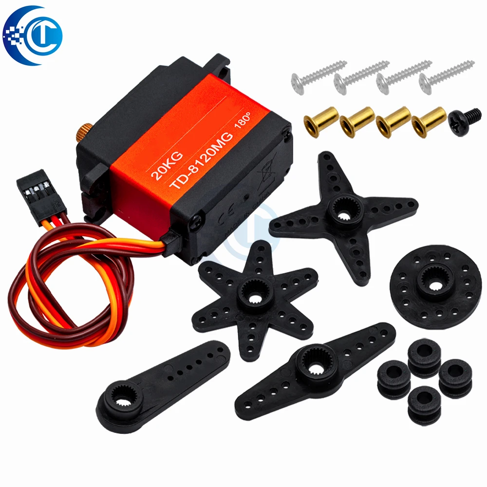 TD-8120MG مقاوم للماء ميتال جير أجهزة رقمية مع 20 كجم عزم دوران عالي 180 زاوية لسيارة التحكم عن بعد RC نموذج السيارة