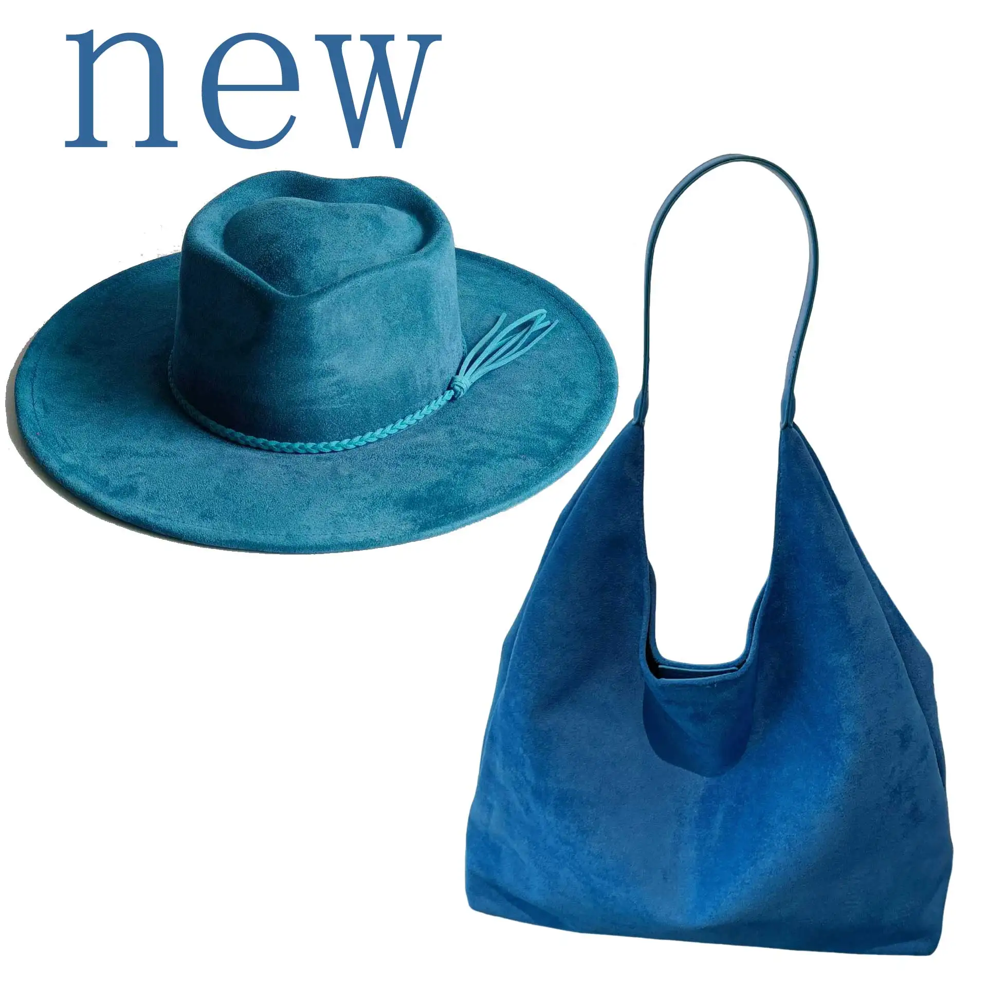 

Веганская замшевая шляпа темно-синего цвета с выгравированным логотипом в виде сердца, набор с замшевой сумкой, шляпа-корона для Burning Heart, широкополая шляпа.