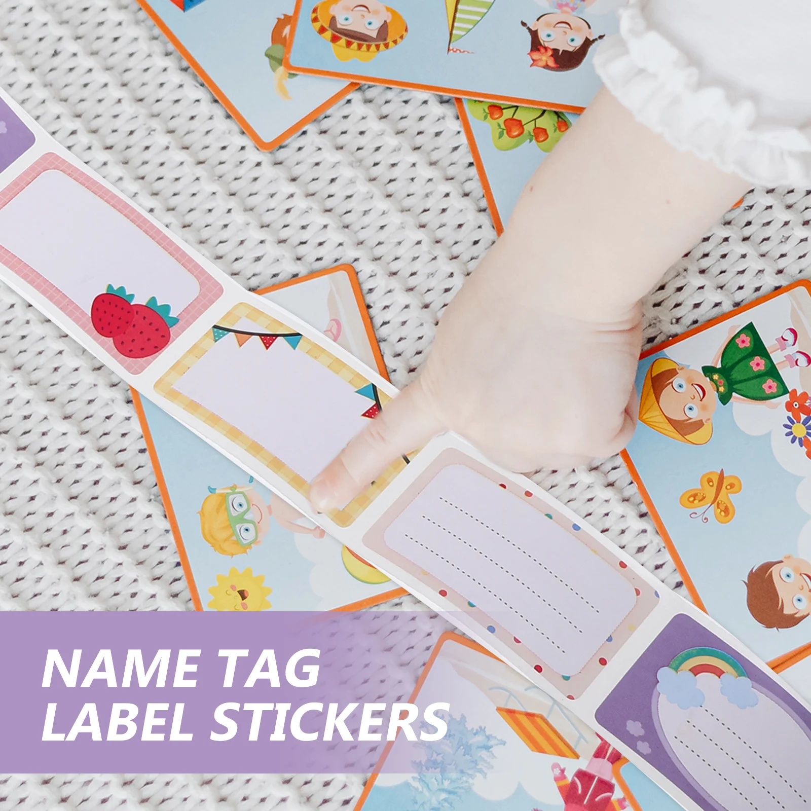 2 Gulungan Label Nama Botol Susu Stiker Label Nama Perekat untuk Organisasi Penyimpanan Pakaian Siswa Tempat Penitipan Anak Sekolah