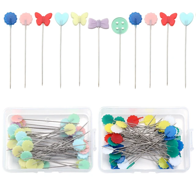 50/100 sztuk szpilki krawieckie haftowane narzędzia do patchworku stała szpilka przycisk Pin patchworkowa szpilka do szycia pozycjonowanie akcesoria DIY