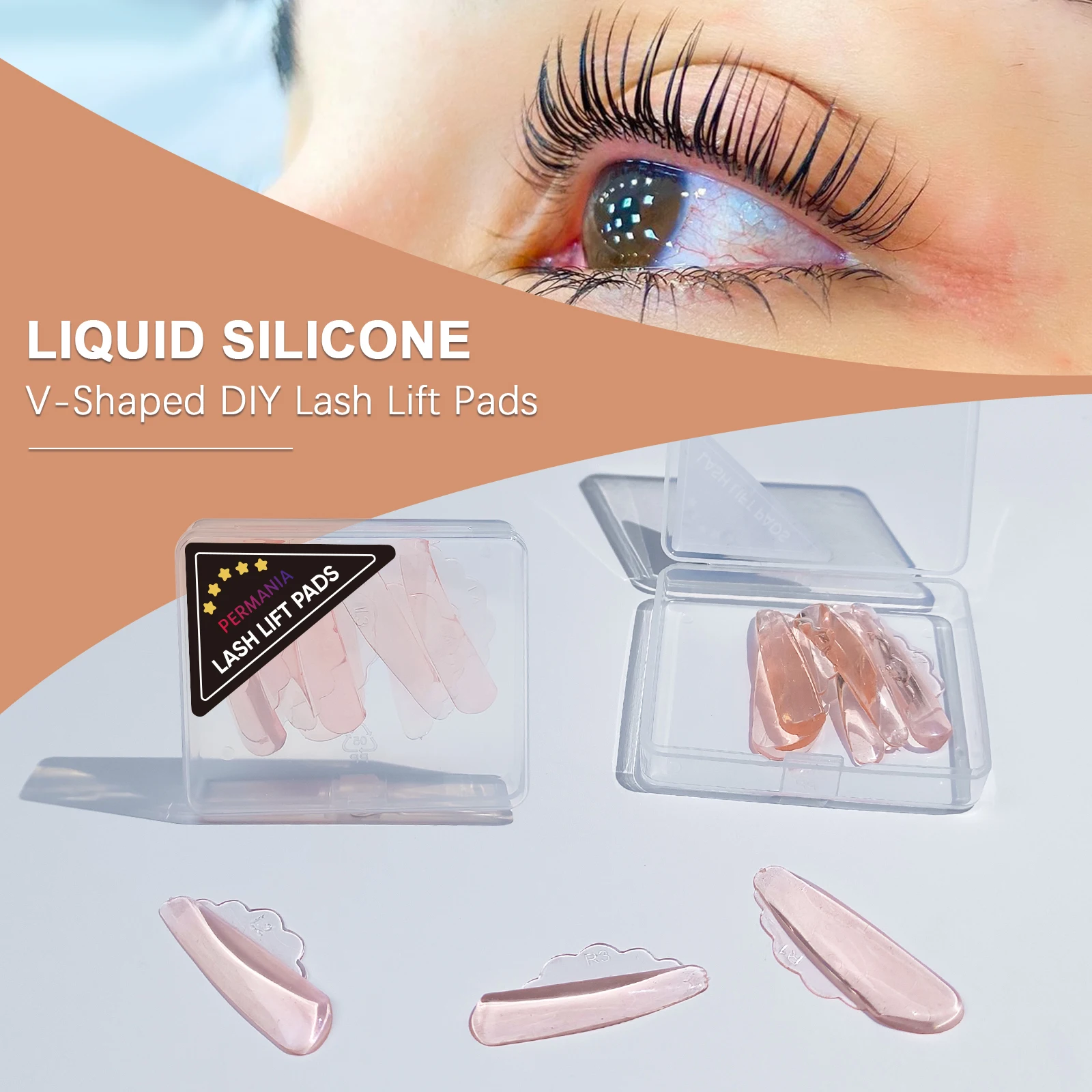 Libeauty 무료 접착제 실리콘 속눈썹 파마 막대, 끈끈한 속눈썹 리프트 패드, 3D 속눈썹 컬 메이크업 액세서리, 메이크업 도구, 도매