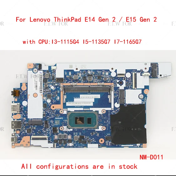 Imagem -04 - para Lenovo Thinkpad E14 Gen 2e15 Gen Laptop Motherboard com Cpu i3 i5 i7 Gpu Mx340 450 ou Uma Ddr4 100 Funciona o Teste Nm-d011