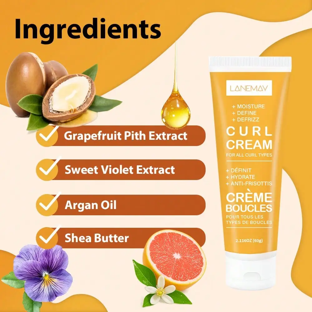 كريم تجعيد لجميع أنواع التجعيد - يرطب ويحدد عميقًا للشعر، ويعزز اللمعان، وعلاج ترك لتقليل التجعد #5