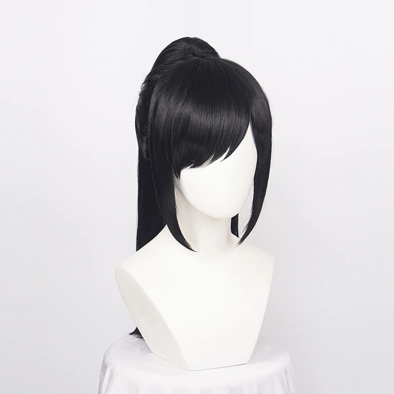 Ccutoo czarny syntetyczny Dororo Hyakkimaru peruka do cosplay Chip wymienny kucyk Osamu Tezuka + czapka z peruką
