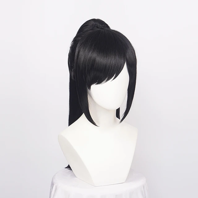 Ccutoo czarny syntetyczny Dororo Hyakkimaru peruka do cosplay Chip wymienny kucyk Osamu Tezuka + czapka z peruką