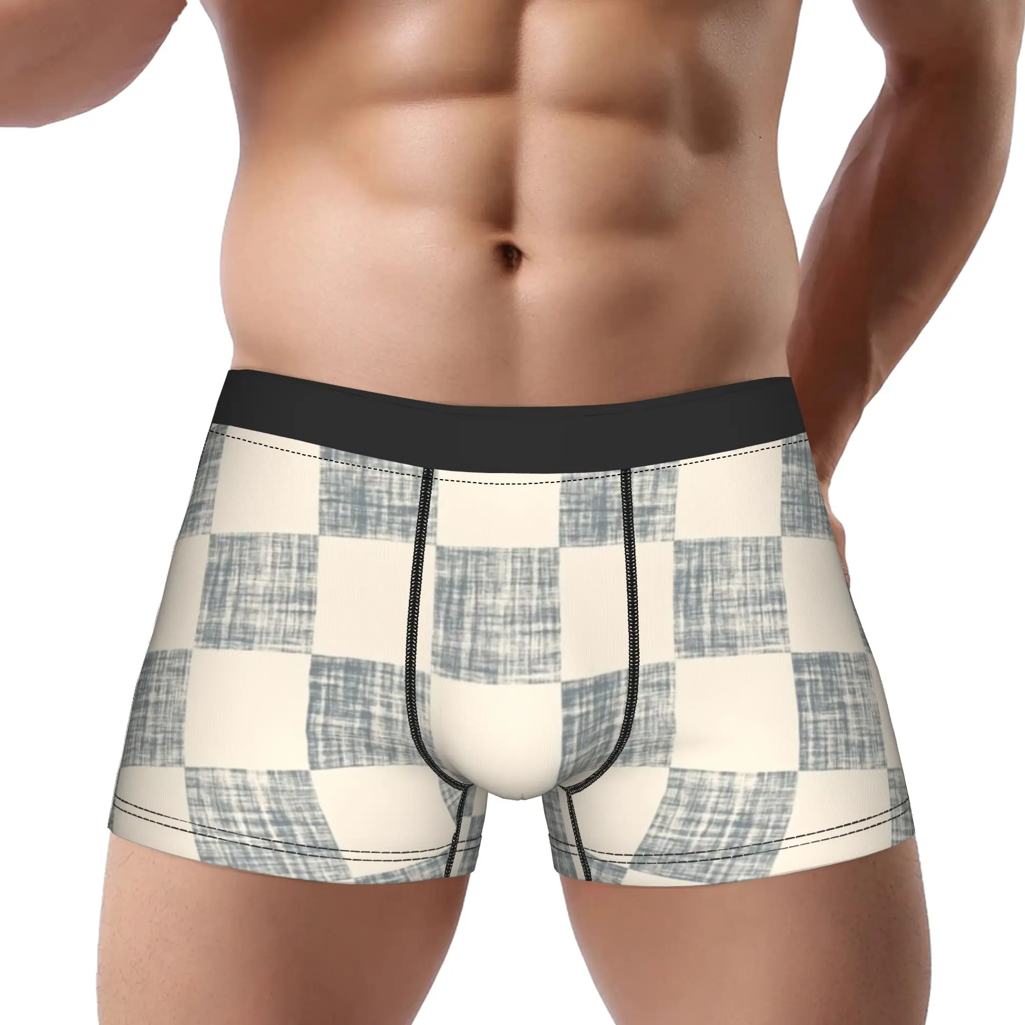Check Pattern (10) Checkerboard Underpants Homme Panties Man Underwear Comfortable Shorts Boxer Briefs