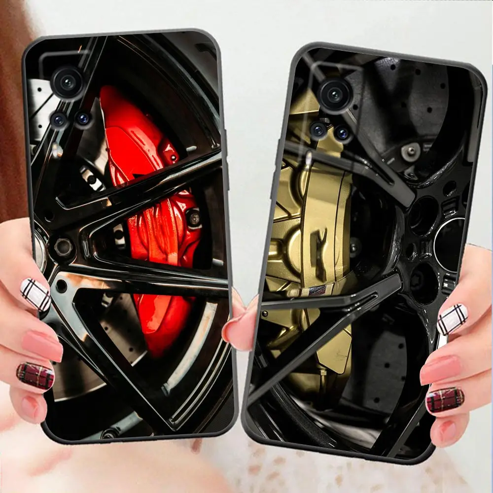 Luxury Sports Car Wheel Caliper Phone Case For VIVO X90 X80 X70 X60 X50 X30 V29 V27 V25 V23 V23E V21 V21E V20 Case Funda Shell