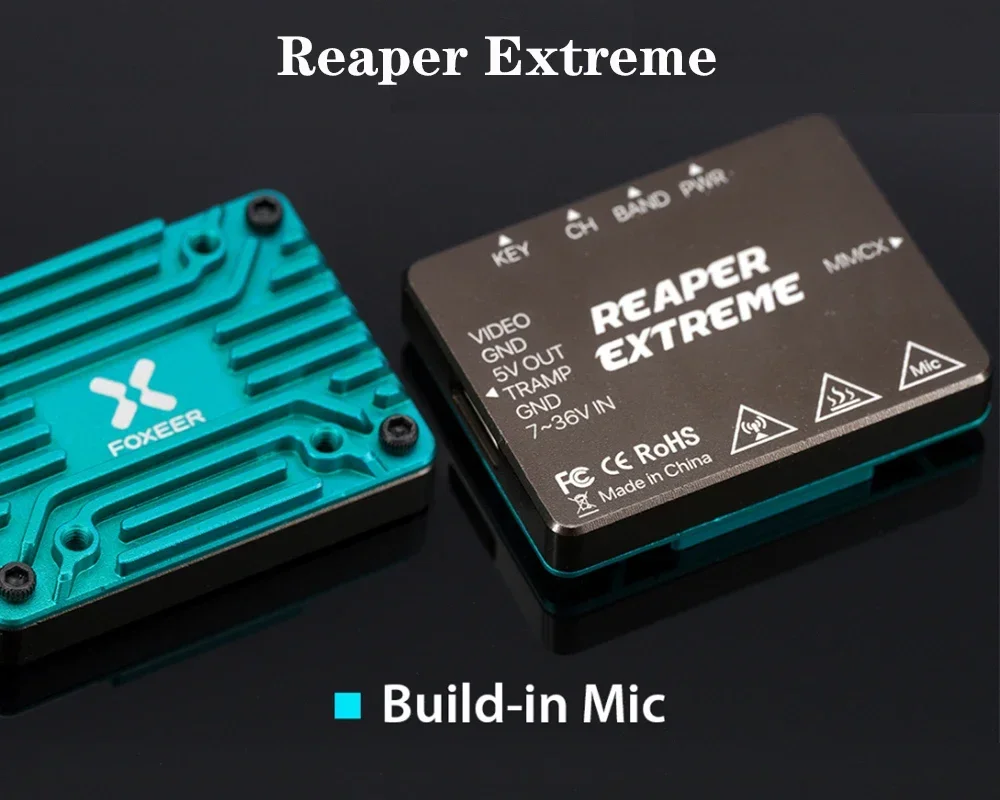 FOXEER Reaper Cực Chất 2.5W 5.8G 40CH Pitmode 25MW 200MW 500MW 1.5W 2.5W Có Thể Điều Chỉnh FPV VTX 2-8S 20X20mm Cho RC Tầm Xa Drone