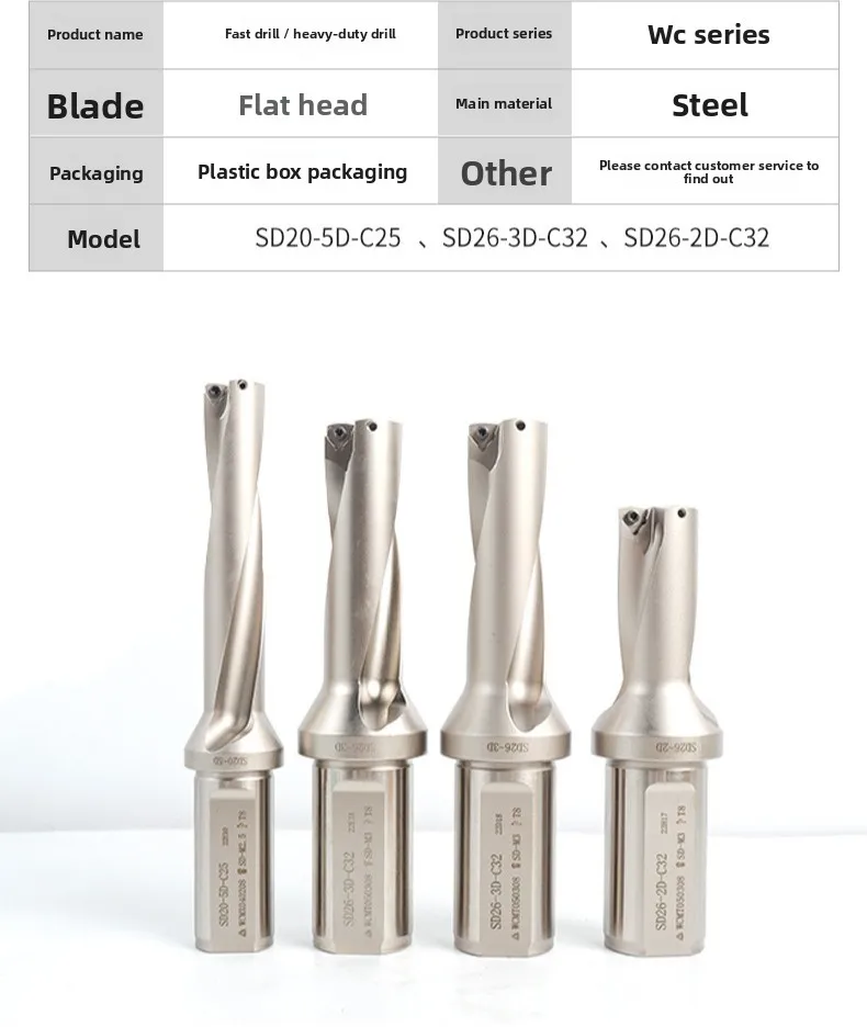 CNC Lathe Water Cooling U Drill Fast Drilling Tool Holder WC SP Inserts For Metal Hole Machining