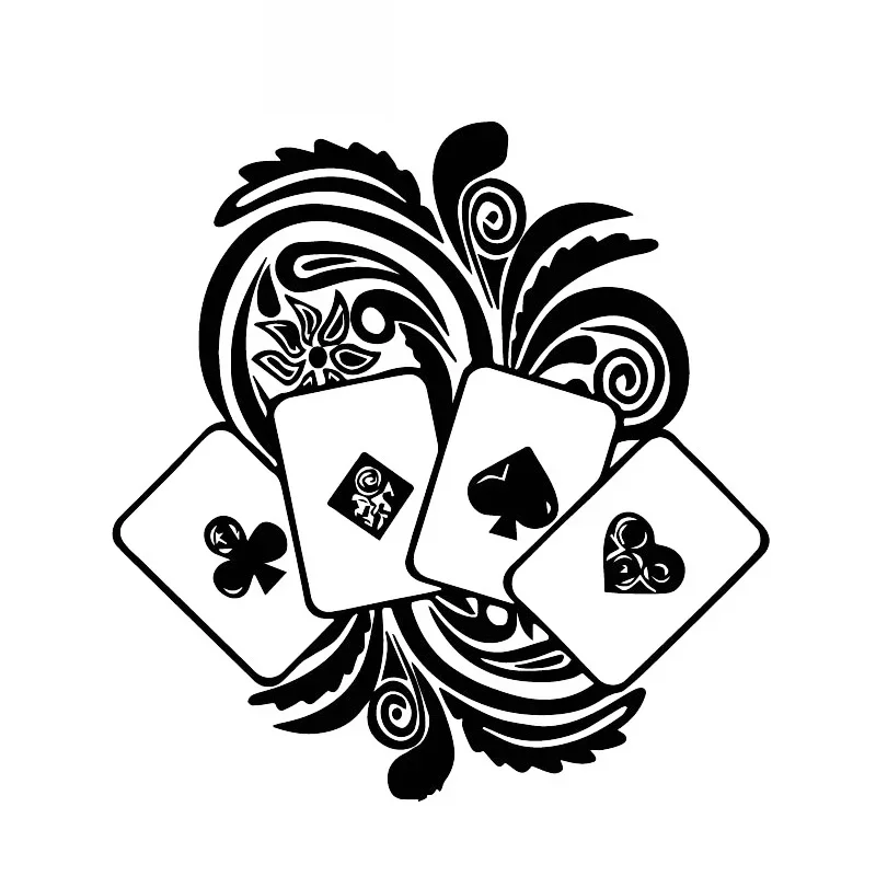 

Car Stickers Entertainment Poker Fashion PVC Car Decoration Accessories Stickers Creative Waterproof Black/white,17cm*17cm