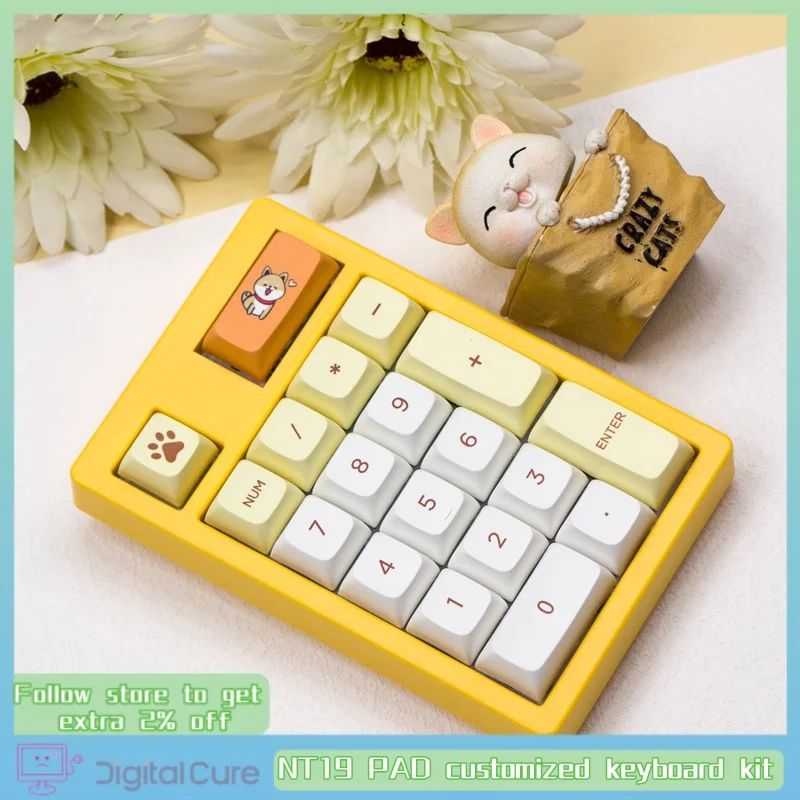 

Nt19 Pad Customized Keyboard Kit 19 Key Rgb Hot Plug Thri-Mode Bluetooth Digital Keypad Financial Accounting Office Game