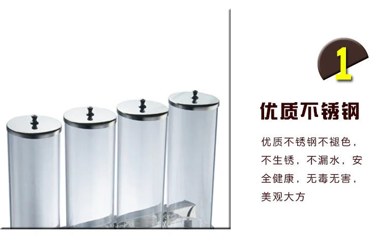 Stainless steel oatmeal single and double three or four heads five grain oat dispenser hotel buffet tableware multigrai