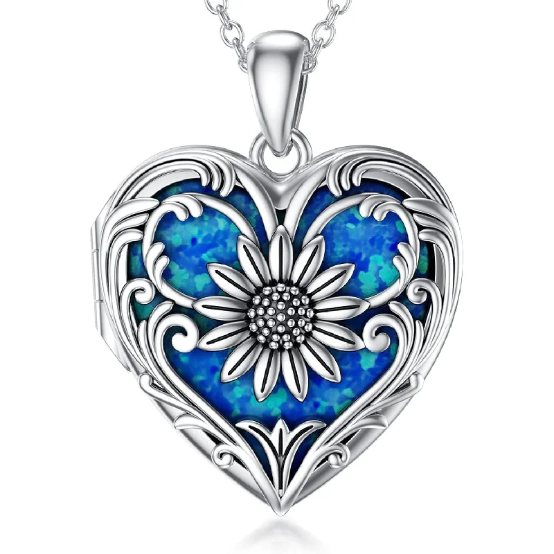 

Personalized Photo Locket Necklace, 925 Sterling Silver Heart Shape Pendant, Custom Engraved Gift for Women, Christmas Birthday