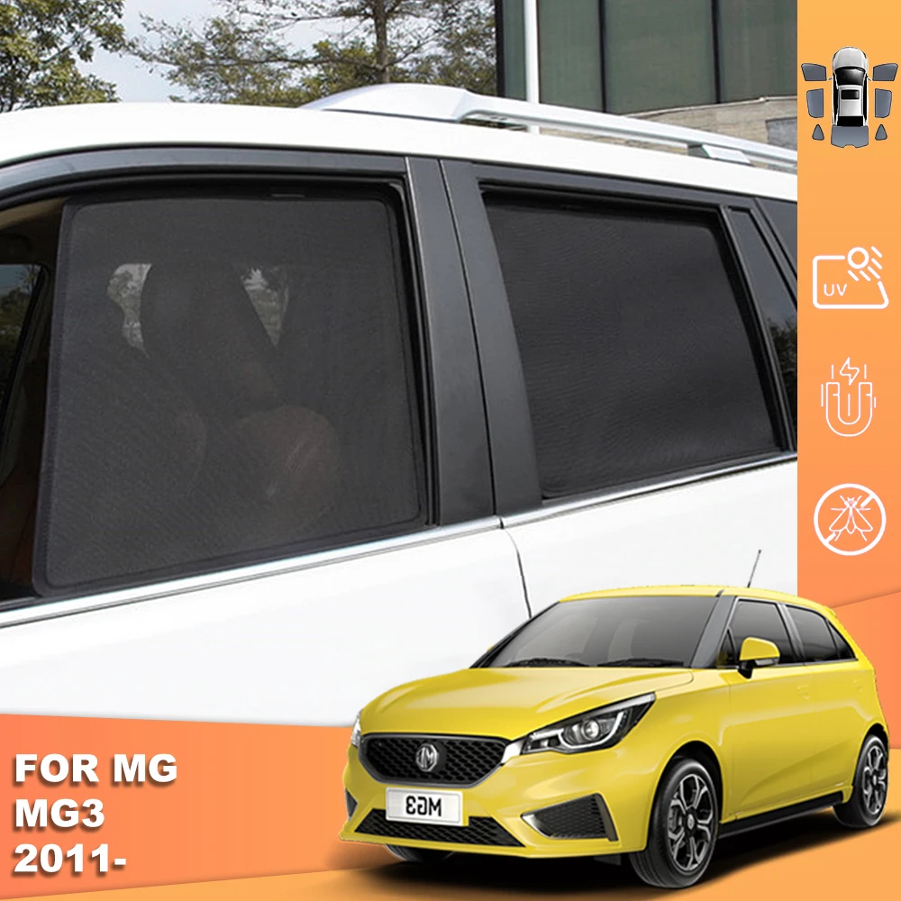 

For MG 3 MG3 ZP11 2011-2023 Magnetic Car SunShade Shield Front Windshield Curtain Rear Side Baby Window Mesh Sun shade Visor