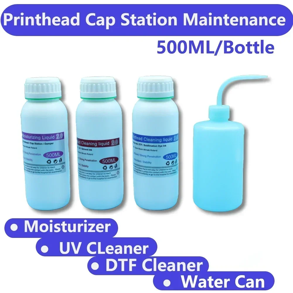 

500ML DTF Priner Head Printhead Cleaning Liquid Moisturizing Liquid Clean Tool Swab i3200 XP600 DTG UV Printer Maintenance Kit