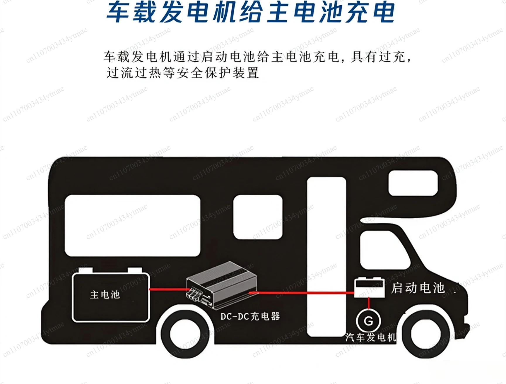 12V-14.6V 60A DC-DC Driving Charger Fully Automatic Vehicle Charger For RV Camper AGM Lead Acid Lithium Battery