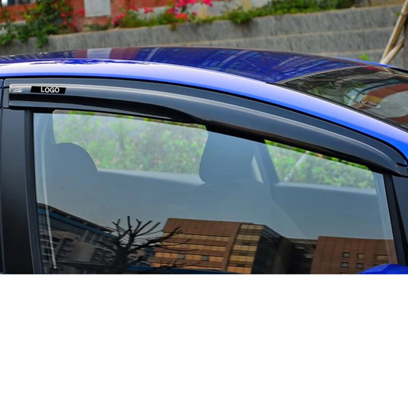 FOR 4PCS NEW Honda Fit Jazz Window Visor 2014-2020 Car Windows Side Sun Rain Protection Shield Waterproof Visor GK5 Refit