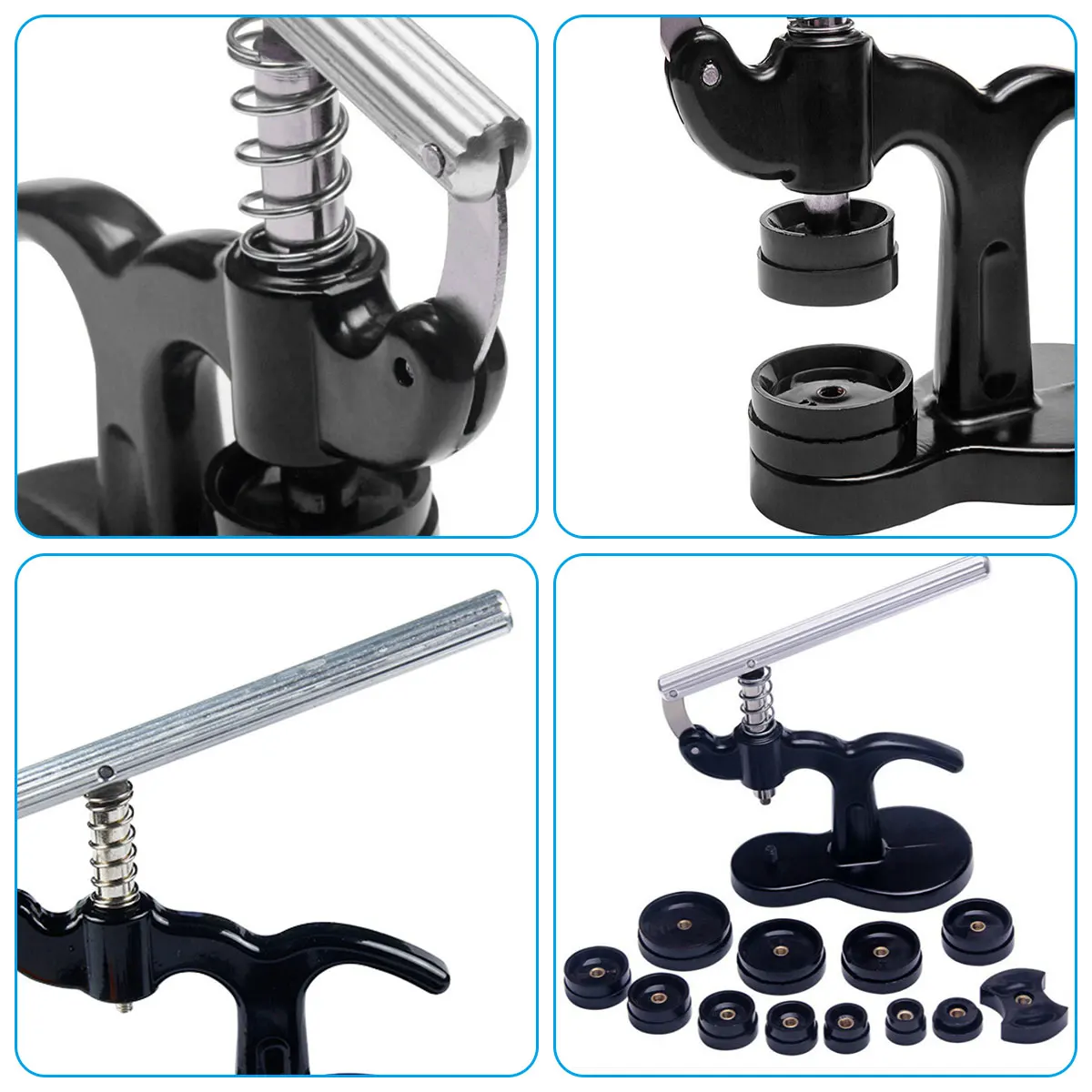 13Pcs Watch Back Press Tool Set Nylon Prevent Slip Fitting Dies Durable Watch Case Closer Watch Repair Tool Kit for Watchmaker