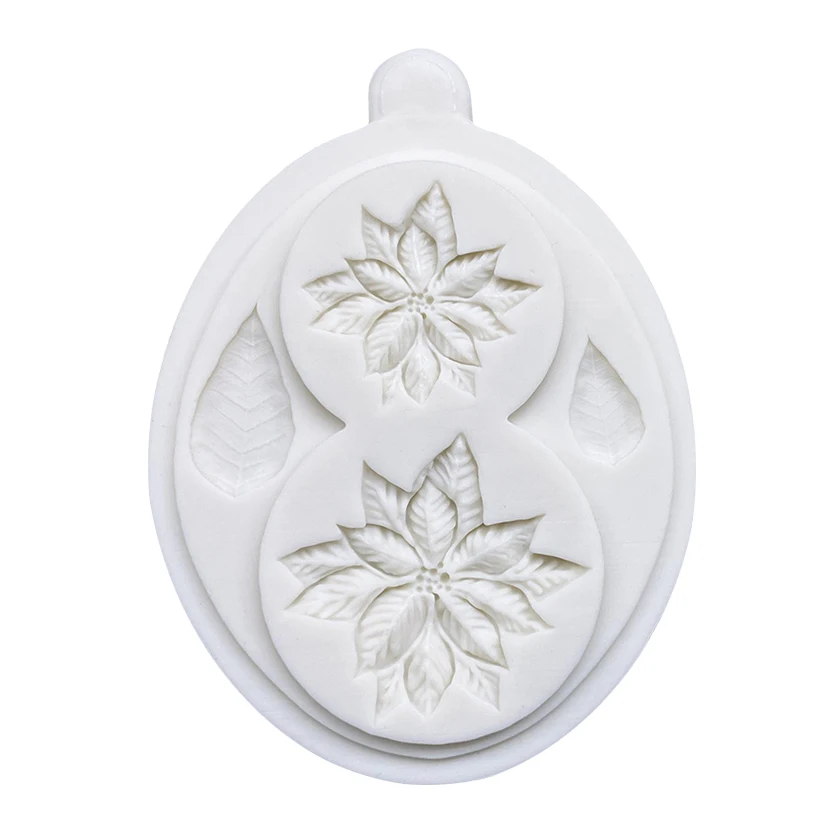 Poinsettia Christmas Flower Silicone Cake Baking Mold Sugarcraft Chocolate Cupcake Resin Tools Fondant Cake Decorating Tools