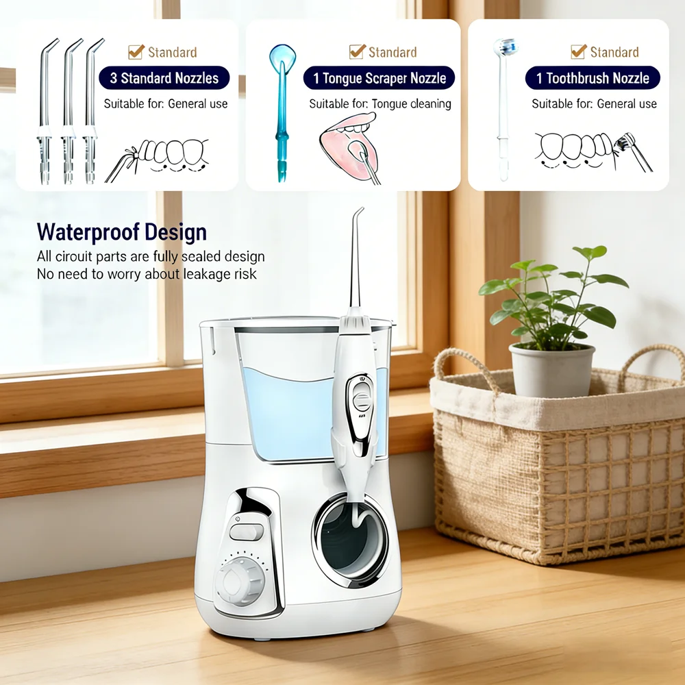 

Ирригатор для полости рта с водной струей, 10 режимов, 800 мл, 5 насадок, электрический очиститель зубов, набор для домашнего ухода за полостью рта