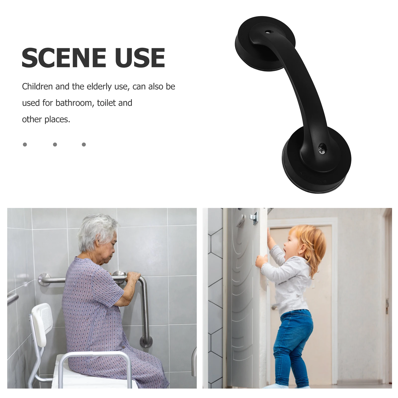 Barra de agarre con ventosa, pasamanos de seguridad antideslizantes y gruesos para personas mayores discapacitadas, baño, ducha, bañera, escalera, uso en piscina