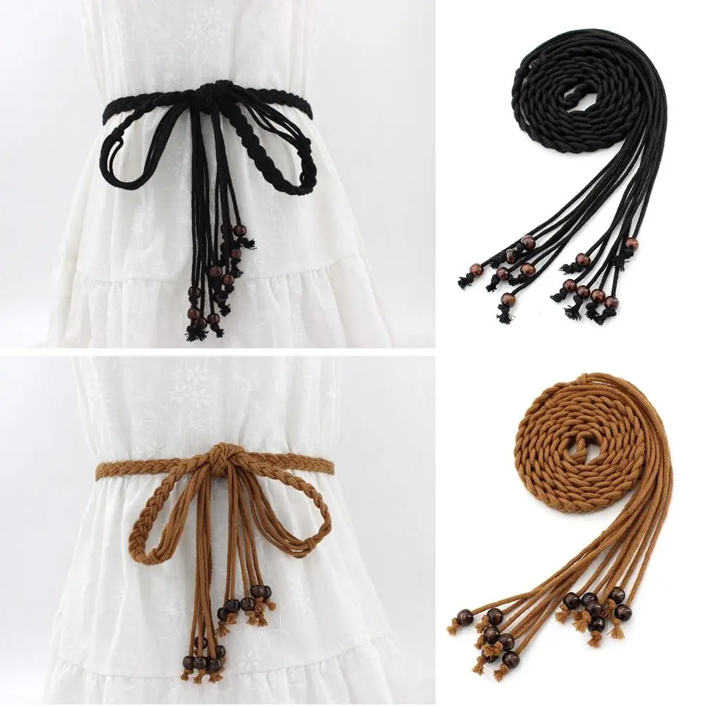 

Trendy Gothic Braided Waist Chain Versatile Luxury Design Tie Waist Rope Y2K Punk Waistband Spice Girls Streetwear