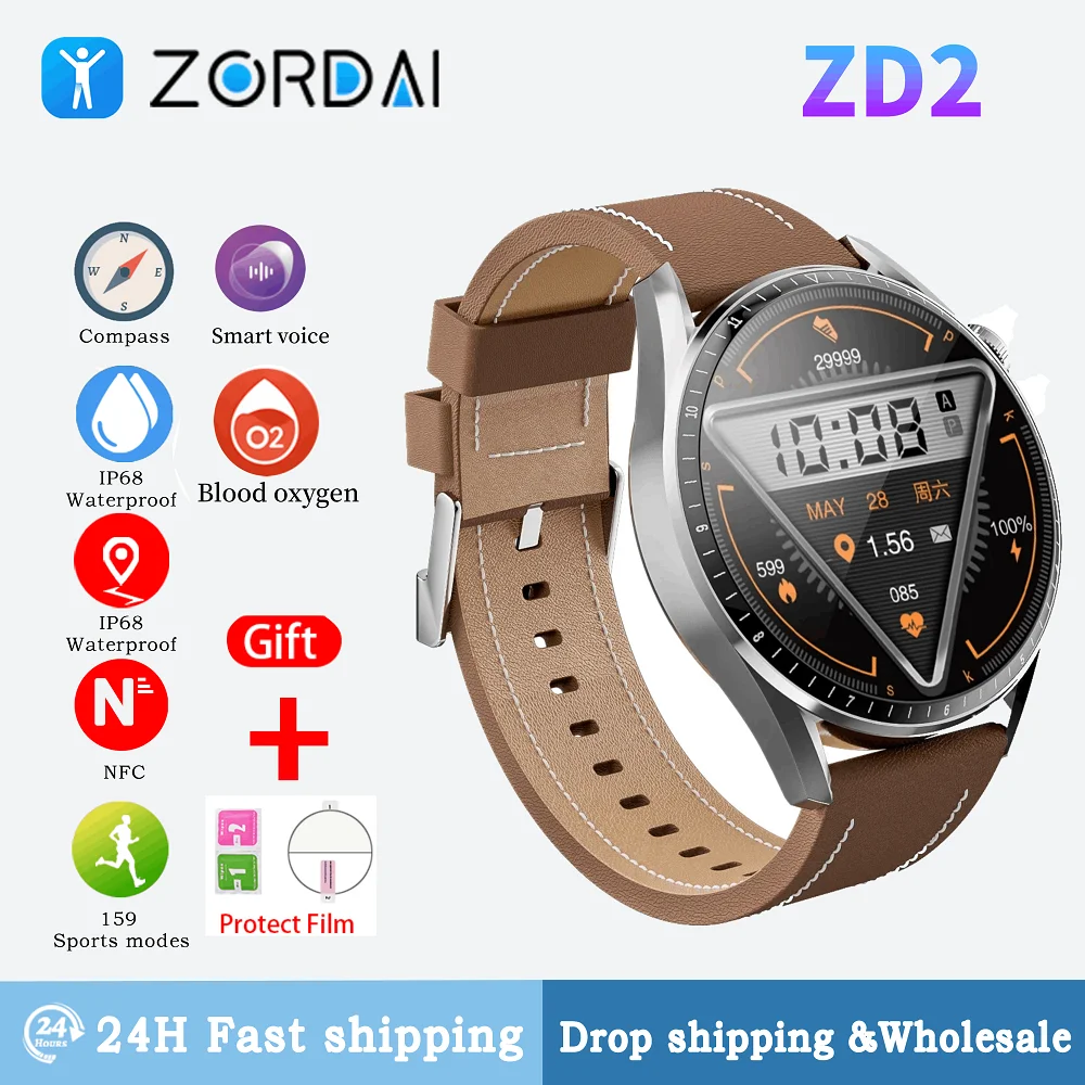 

Смарт-часы Zordai ZD2 для Huawei Watch GT3 AMOLED экран GPS траектория BT звонки NFC IP68 Водонепроницаемые Смарт-часы с несколькими спортивными режимами