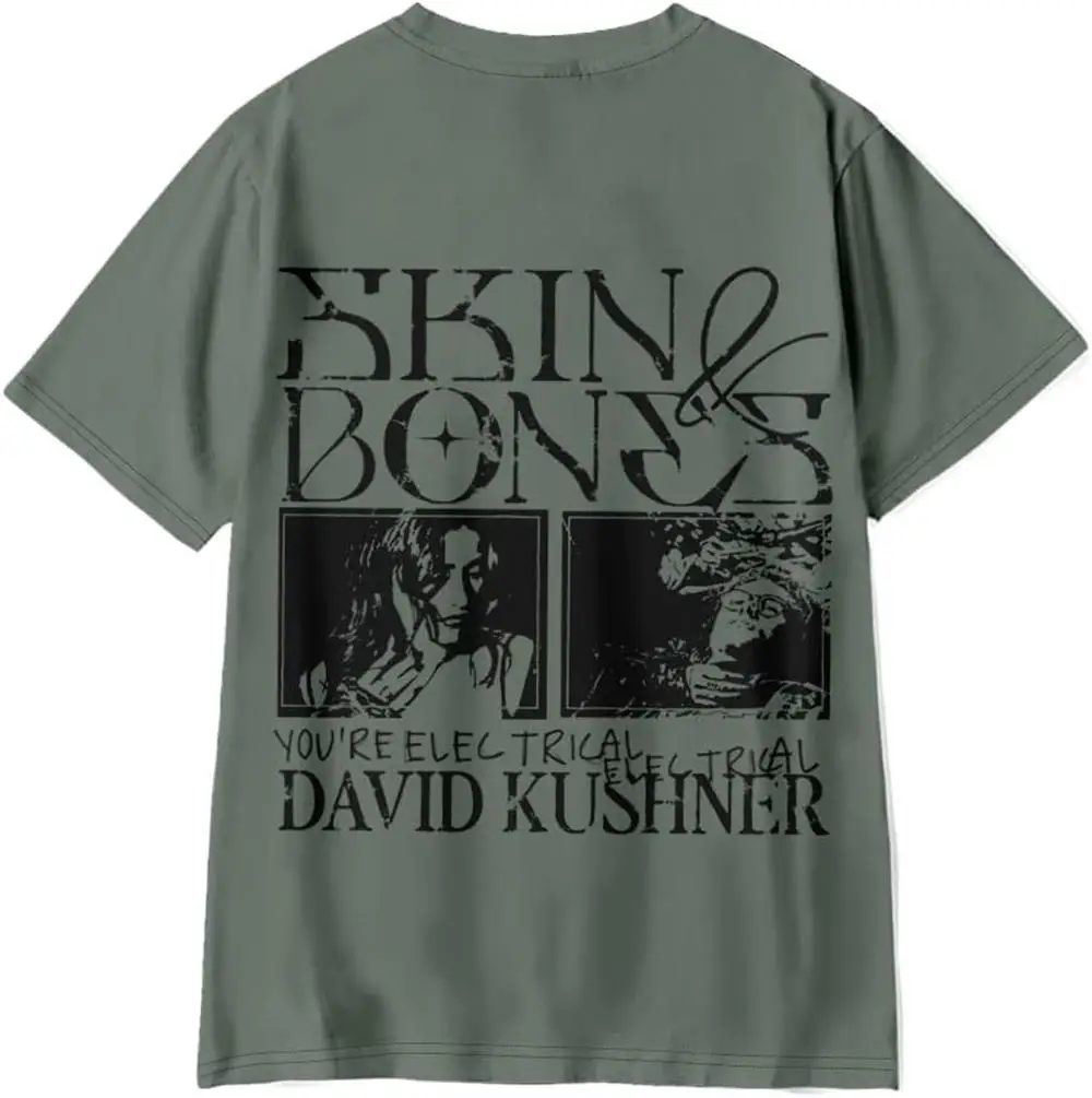 David Kushner Skin and Bones Merch Logo T-shirt Print Summer Men/Women Streetwear Tshirt Shirt Short Sleeve Tee