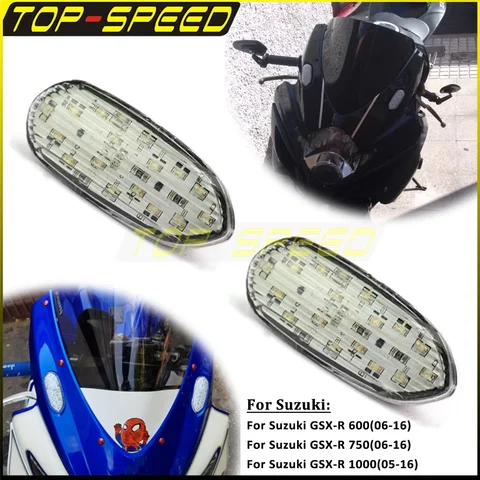 Для Suzuki GSXR GSX-R 600 750 1000 GSXR600 2006-2016 мотоциклетный указатель поворота заподлицо светодиодный передний мигающий индикатор вспышки