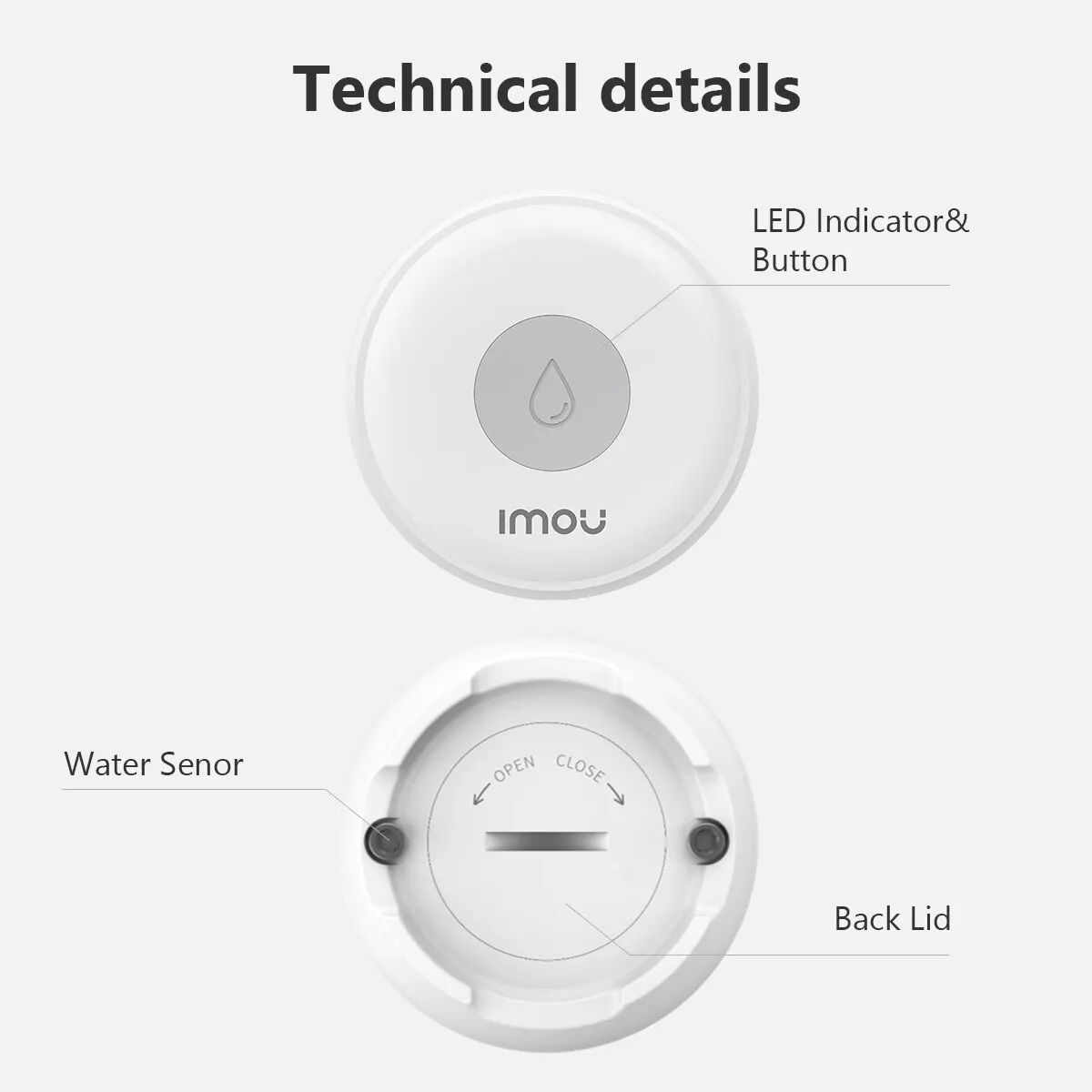 IMOU WiFi Zigbee IP66 Smart Water Leak Sensor Water Immersion Detection Alarm IMOU Life App Monitoring Smart Home Automation