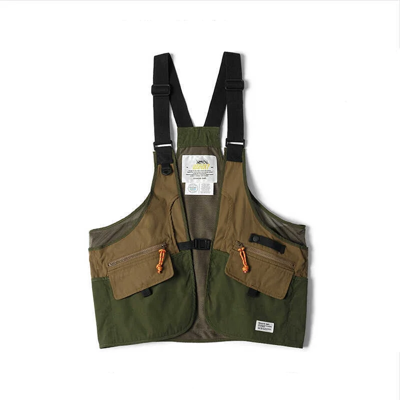 

Унисекс уличный жилет с индивидуальным логотипом High Street Fashion с несколькими карманами, тактический рюкзак для рыбалки, стильная куртка