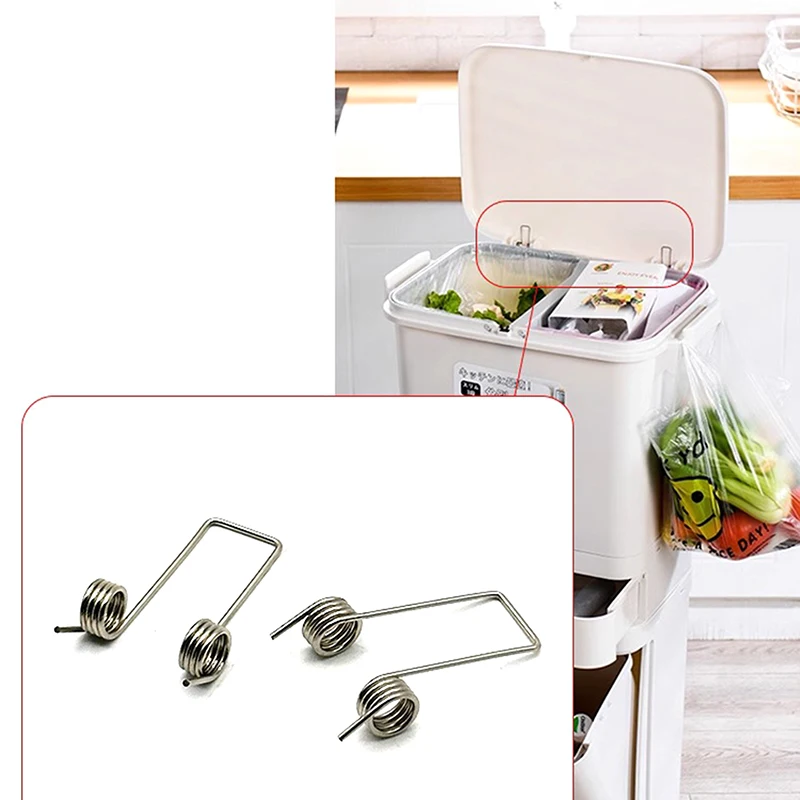 【B】10PCS Garbage Can Adjustable Compress 1mm Double Torsion Spring Hand-operated Flip-top Storage Bucket Accessory