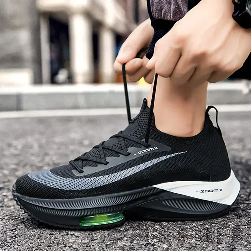 Unisex Fashion Men Sneakers Round Toe Marathon Cushioning Running Shoes Woman Trainer Race Breathable Couple Tenis Shoe