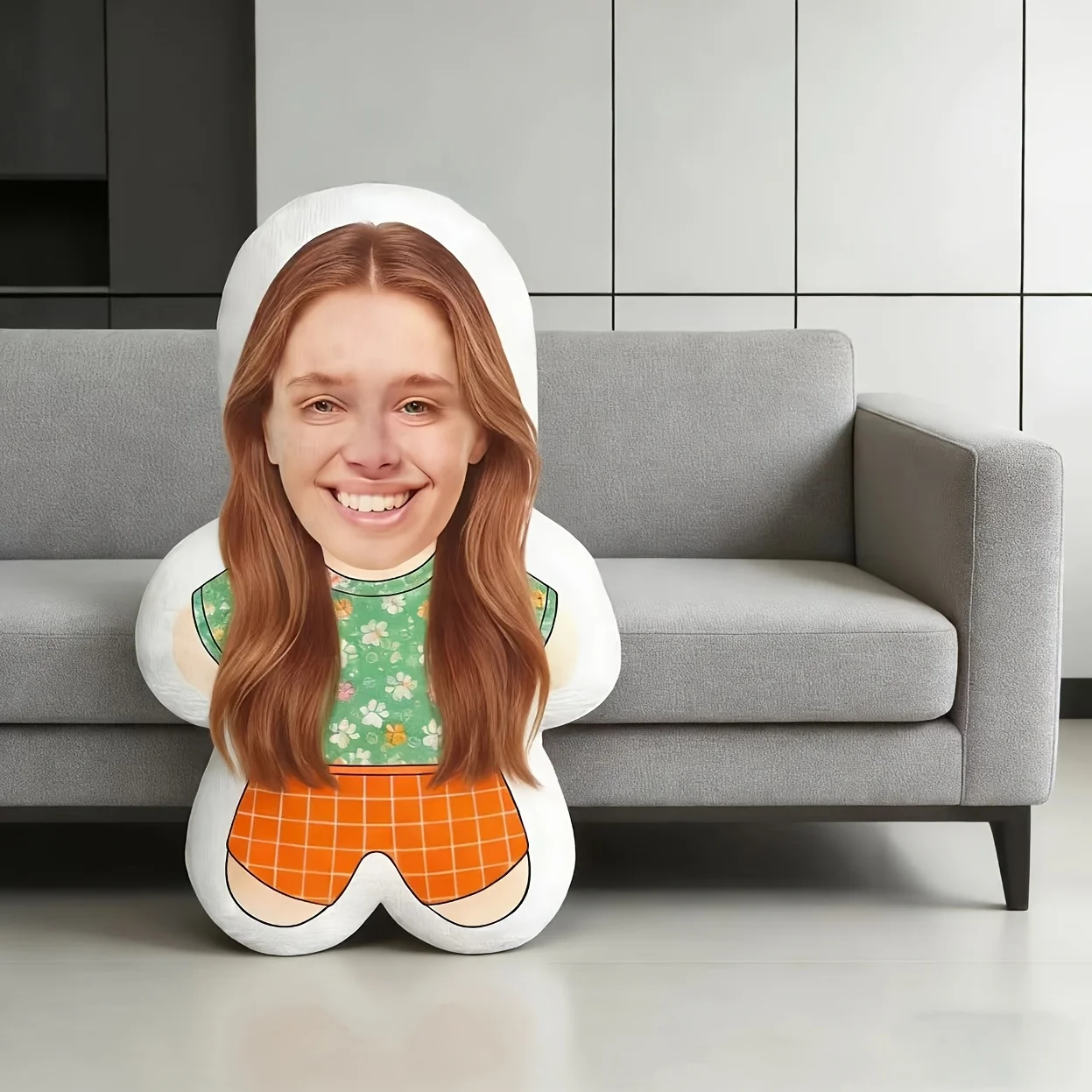 A photo customization creative pillow, cushion, checkered pattern template suitable for all seasons, suitable for sofas, beds, o