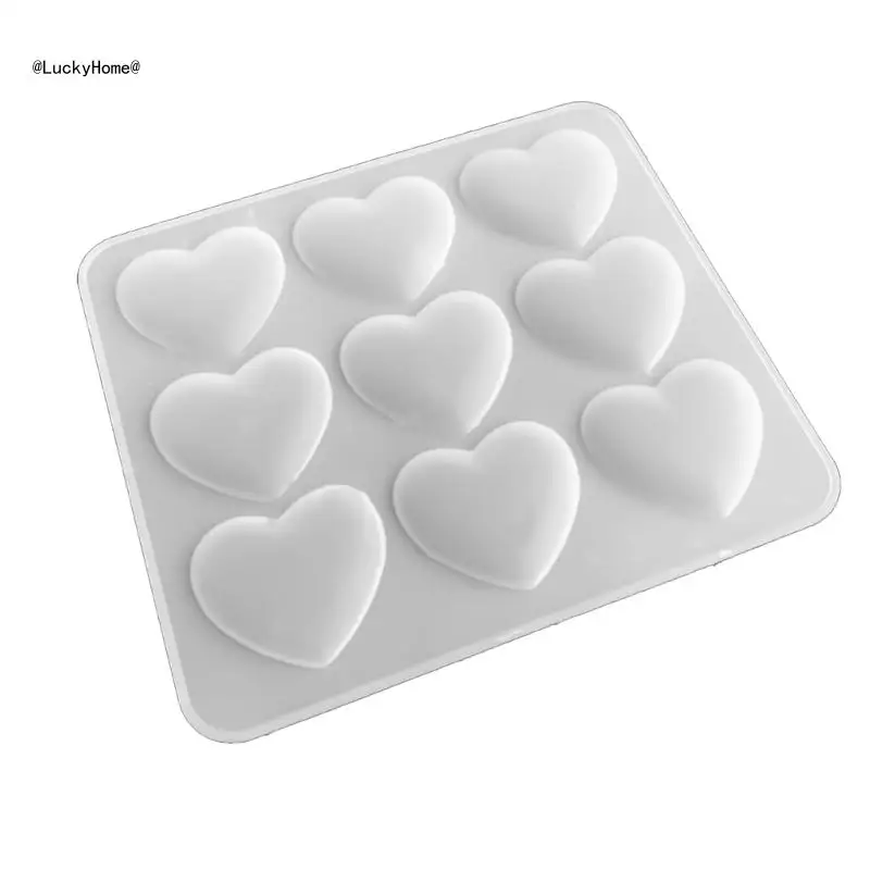 Loves Heart Soap Mold Silicone Mold for Soap Making Reusable Resin Epoxy Mold Casting Mold DIY Silicone Cake Mold 11UA