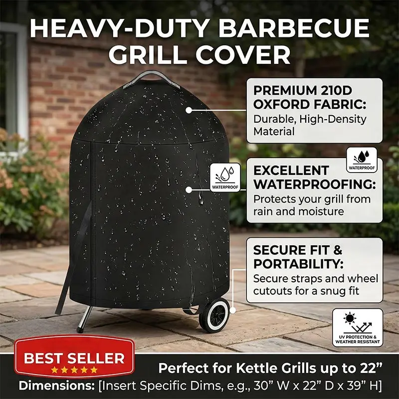 Outdoor Fire Stove Cover,Waterproof BBQ Cover Dust Protective Cover Fire Pit Stove Grill Cover Gas Charcoal Electric BBQ Cover