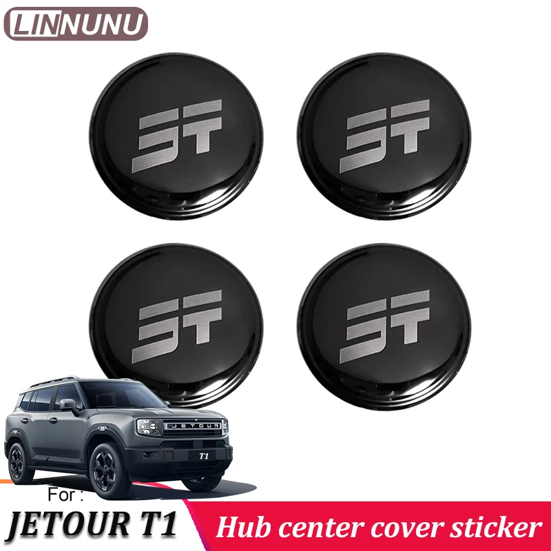 

LINNUNU Car wheel hub center cover sticker For Jetour T1 2025 2026 stainless steel material Personalized decorative accessories
