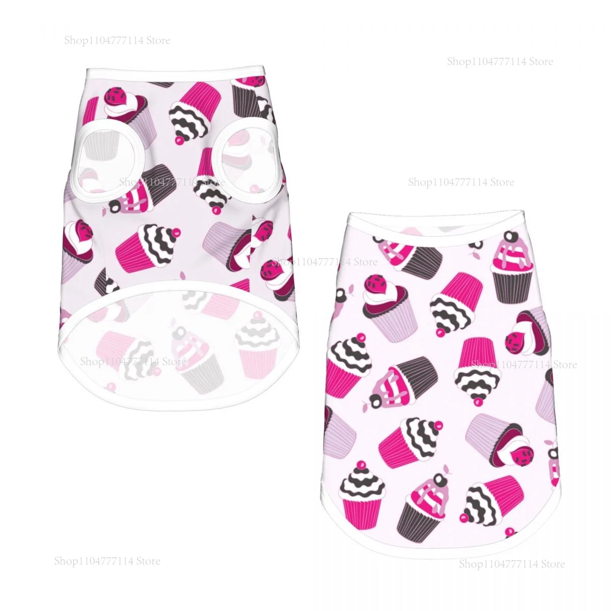 Ropa de verano para perros y gatos, chalecos transpirables para perros, chaleco para cachorros y gatos, Chihuahua, hermoso y delicioso Cupcake, camisas deportivas de Pug rosa