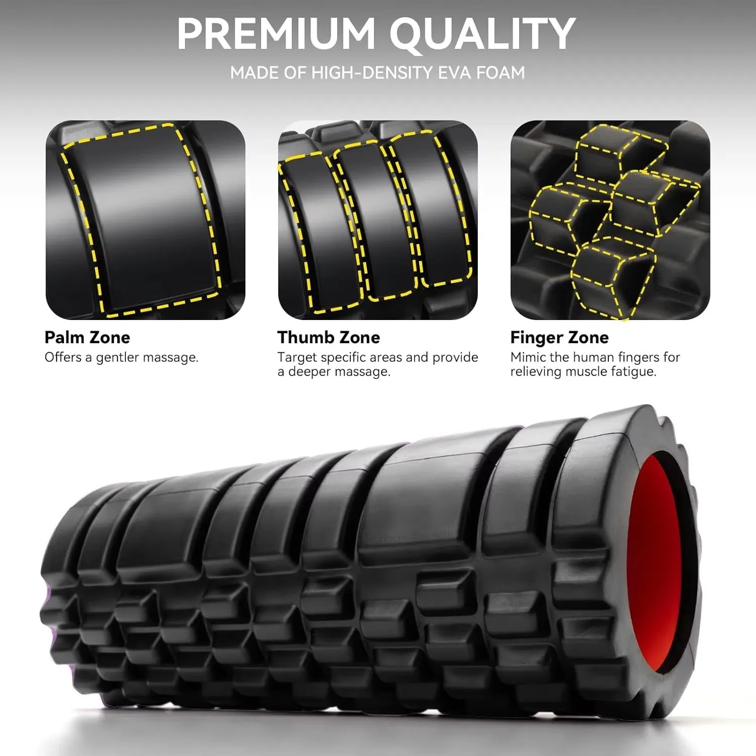 Foam Roller Yoga-Säule Fitness Yoga EVA-Schaumstoffrolle Yoga-Stab Tiefengewebe-Massagerolle, Geeignet für Rücken/Taille/Beinmuskulatur – Detail 4